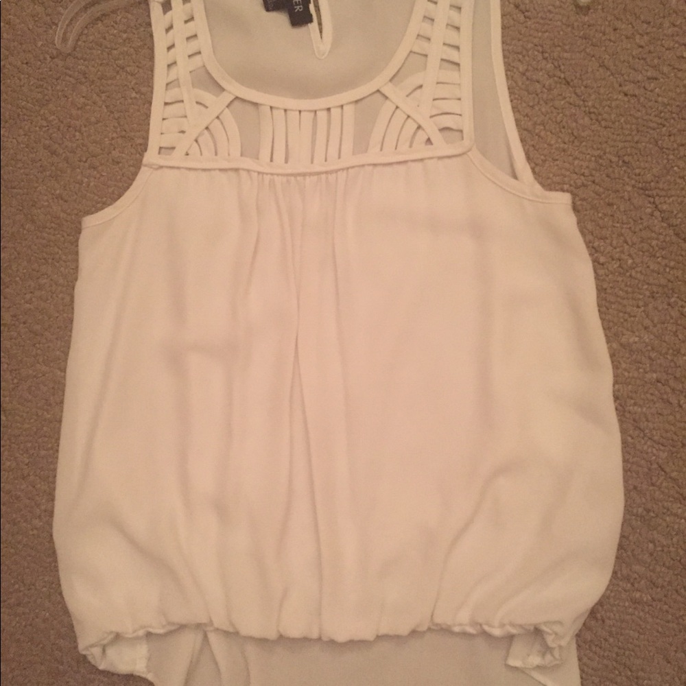 A. Byer dress high-low white tank top.
